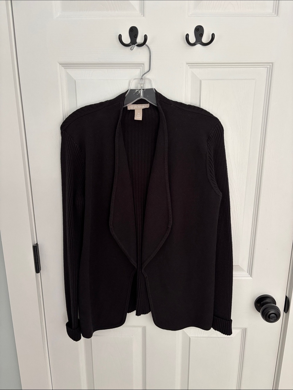 Banana Republic Black Draped Open-Front Cardigan